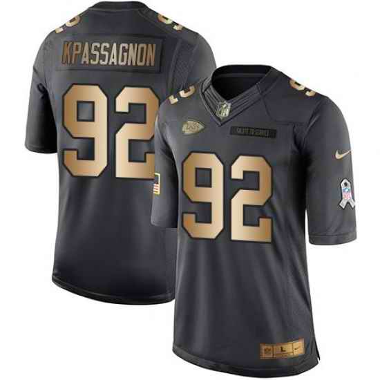 Nike Chiefs #92 Tanoh Kpassagnon Black Mens Stitched NFL Limited Gold Salute To Service Jersey
